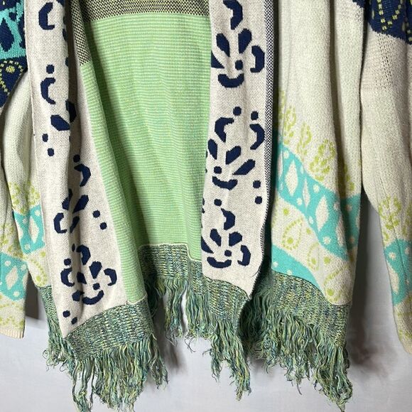 Gypsy05 Fringe Trim Multi Color Shawl Cardigan. Size XS. - Picture 3 of 14